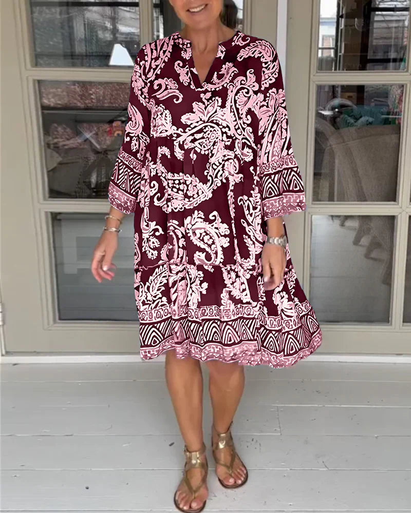 Robe avec col en V et imprimé paisley - Chloé® Paris