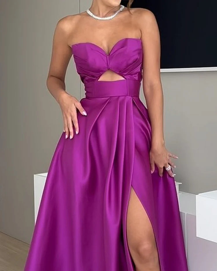 Robe creuse unie avec bretelles spaghetti sans manches - Chloé® Paris