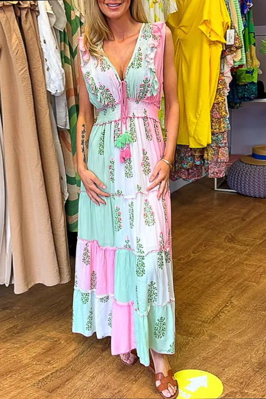 Robe longue multicolore à imprimé bohémien vintage - Chloé® Paris