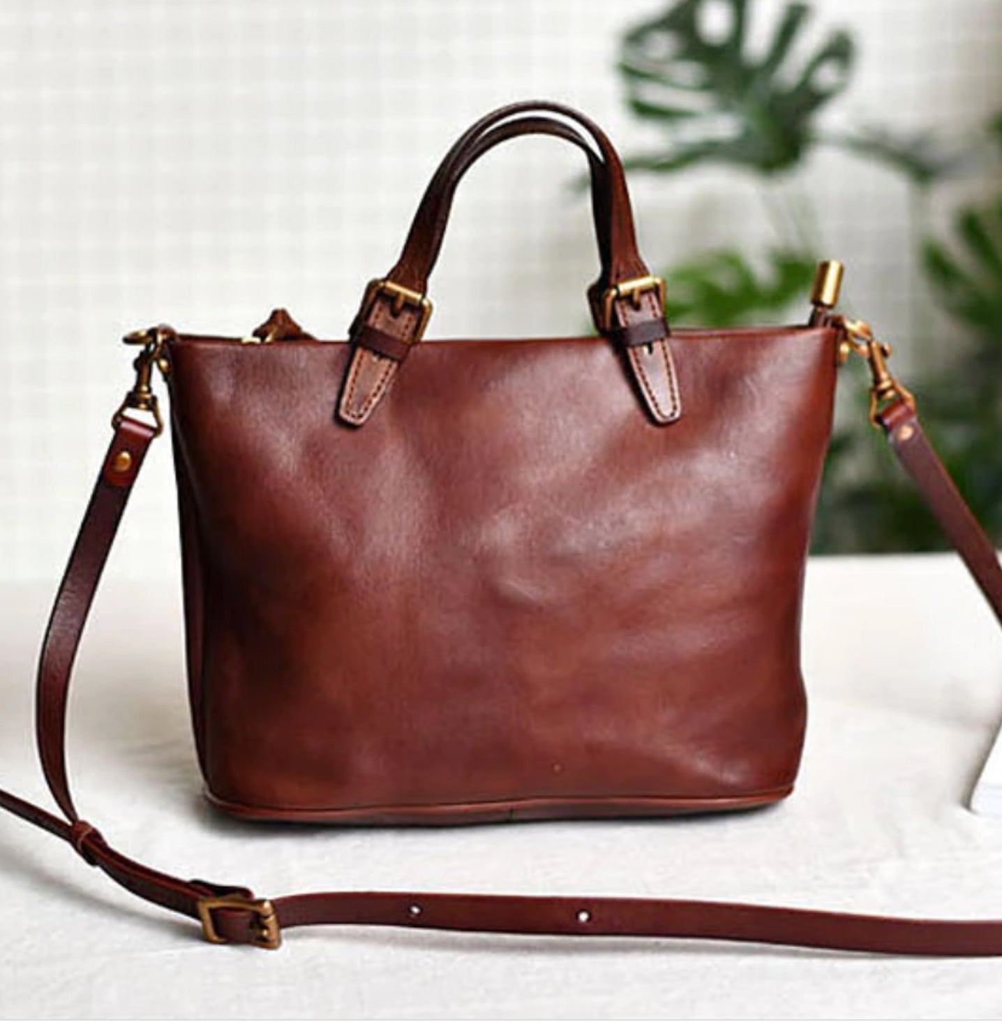 ElegancyBag - Sac vintage en véritable cuir - Beryleo