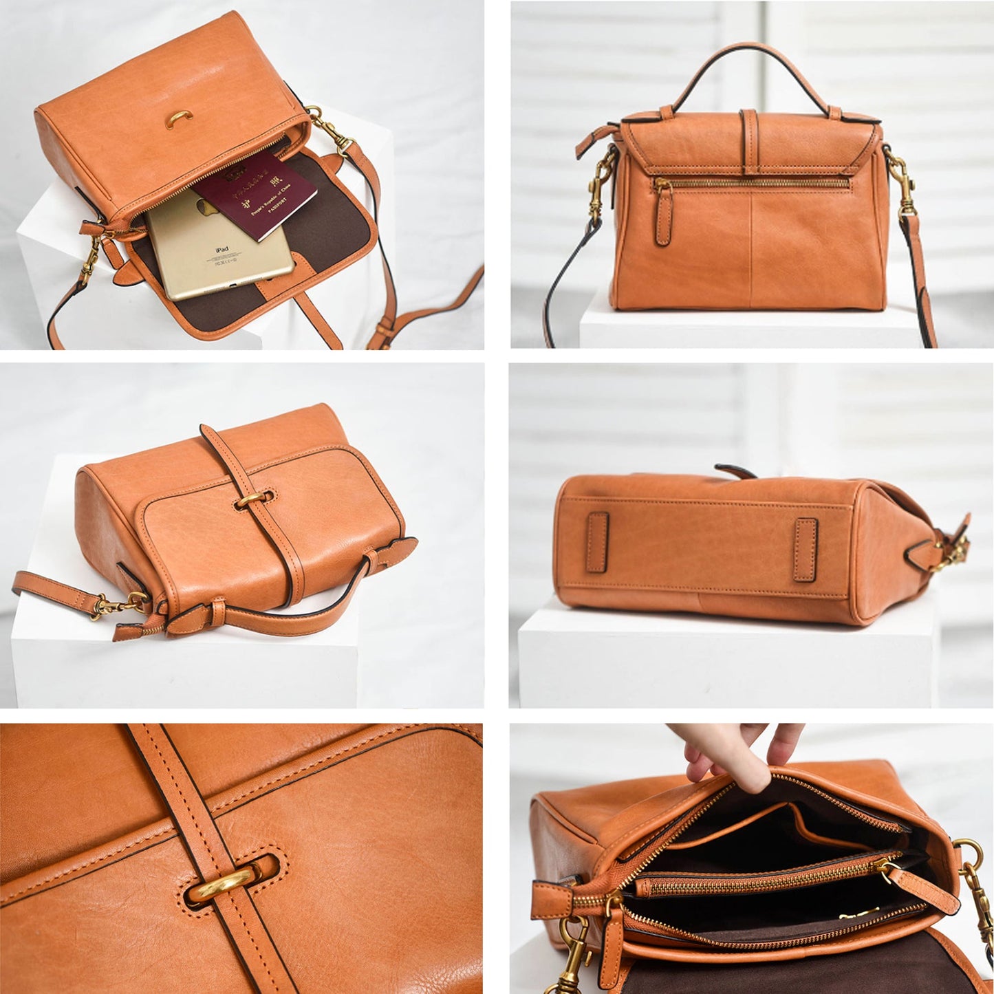 MessengerBag - Sac vintage en véritable cuir - Beryleo