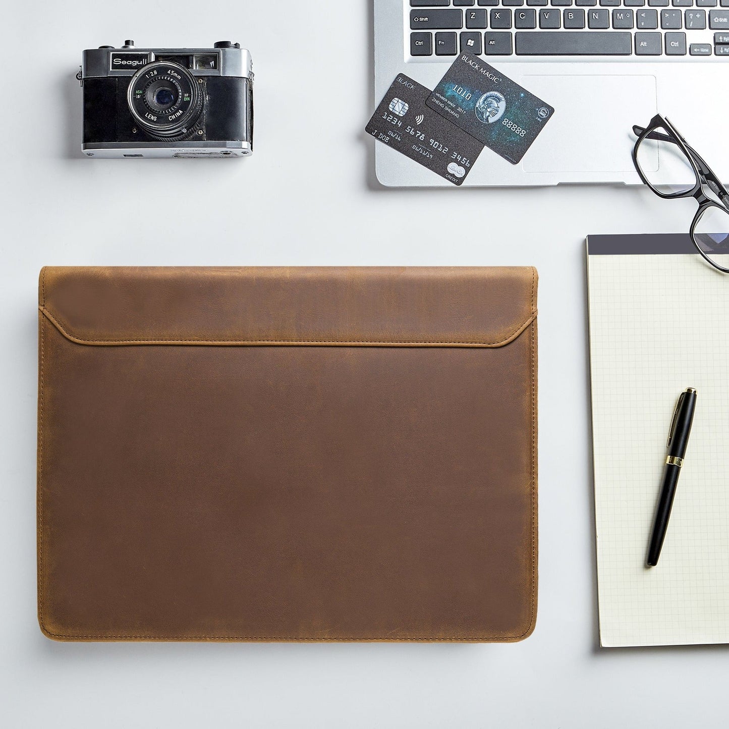 PortfolioBag - Sac vintage en véritable cuir - Beryleo