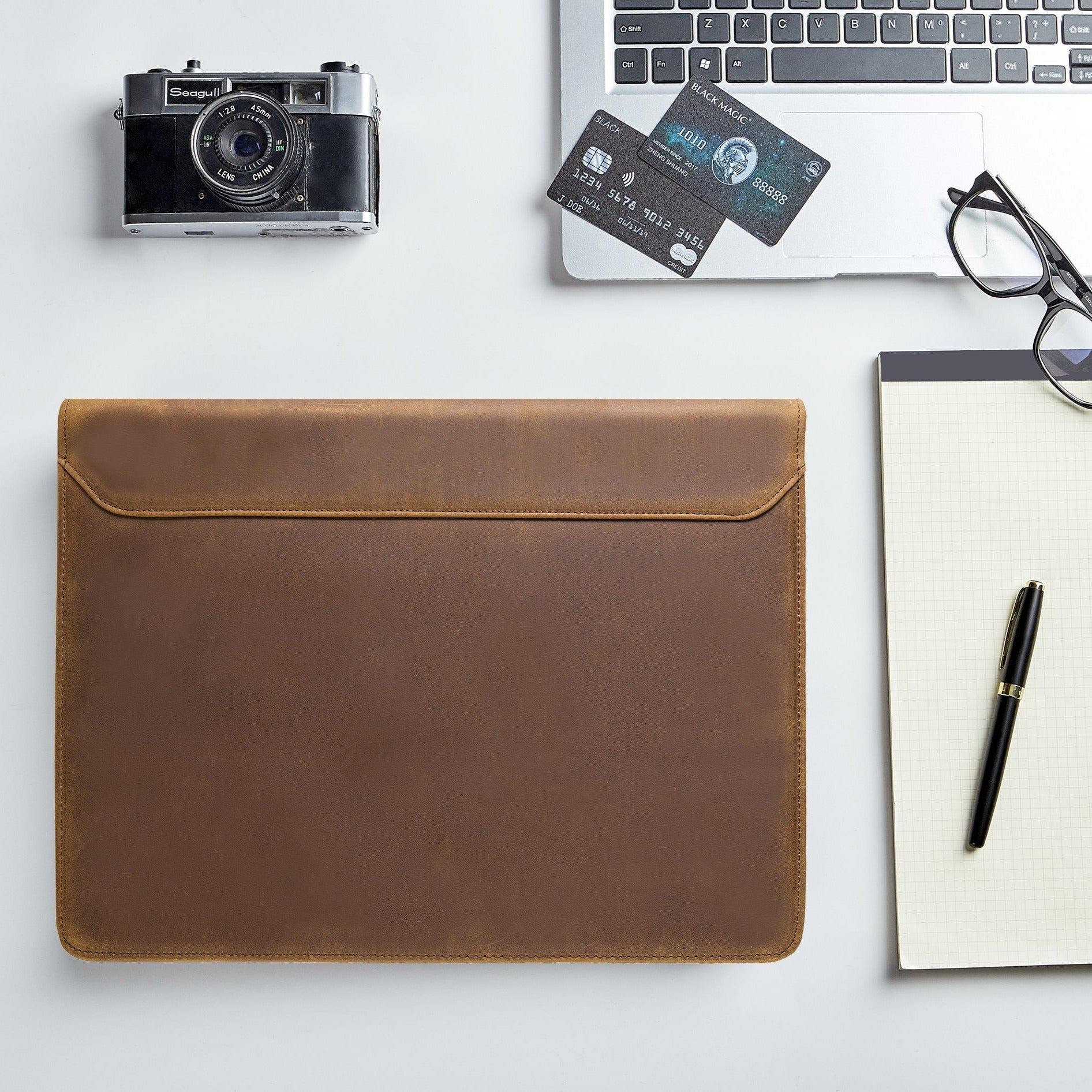 PortfolioBag - Sac vintage en véritable cuir - Beryleo