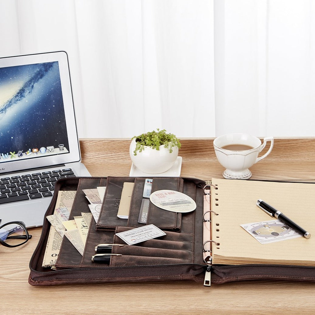 PortfolioBag - Sac vintage en véritable cuir - Beryleo