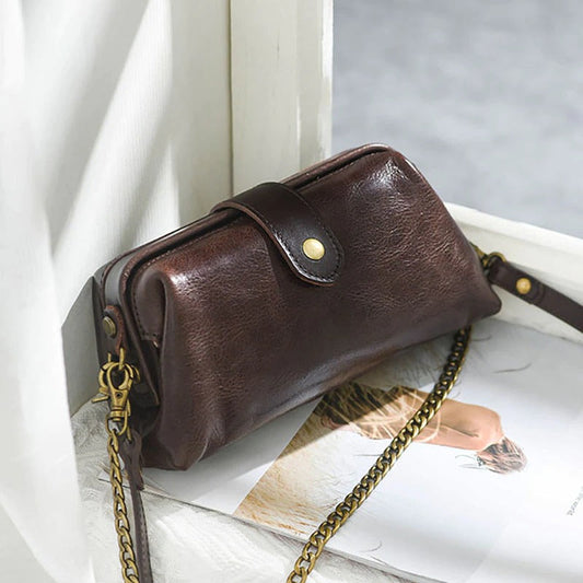 Vanity Bag - Vintage sac en cuir véritable - Beryleo